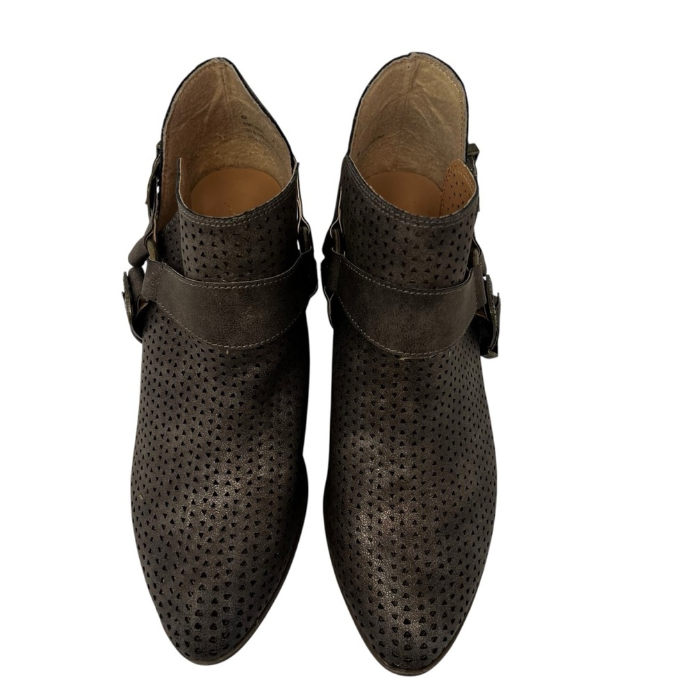 Sugar Metallic Perforated Ankle Booties - Brown - Picture 5 of 9